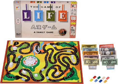 TAKARA タカラ 人生ゲーム 1968年版 ルーレット 箱 各種備品金券-