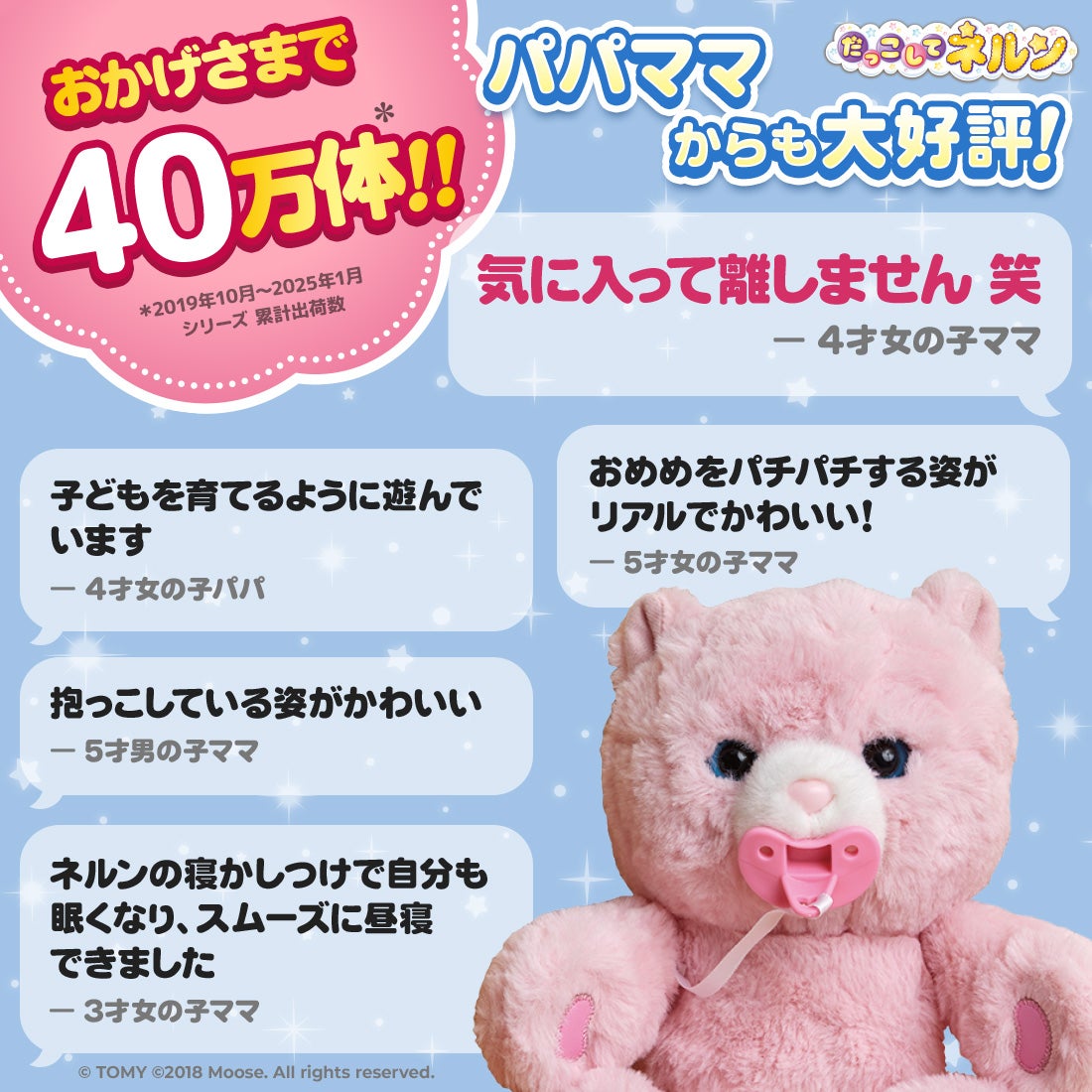 おかげさまで40万体!!パパママからも大好評!