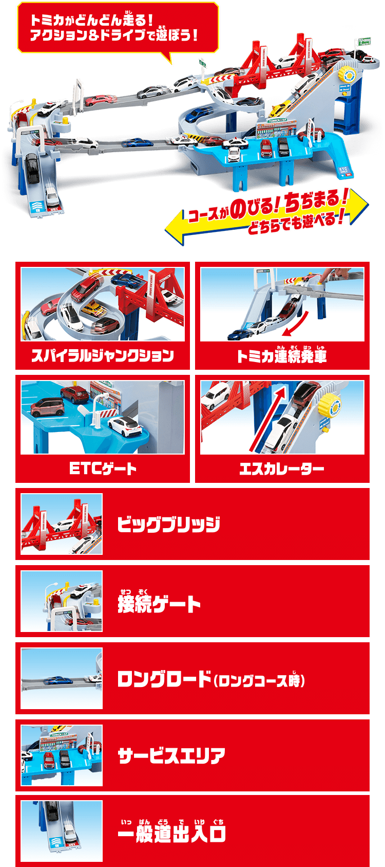 トミカがどんどん走る！アクション＆ドライブで遊ぼう！